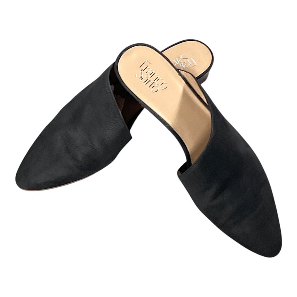 Franco Sarto Shoes Womens 10M Black Leather Nubuck Asymmetrical ANN Artsy Chic